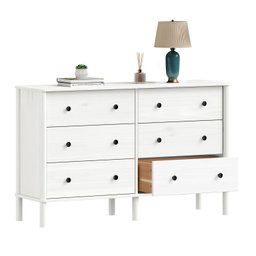 Cômoda para Quarto Madeira 6 Gavetas Moderna Apoana Branco - 6
