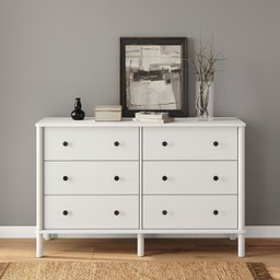 Cômoda para Quarto Madeira 6 Gavetas Moderna Apoana Branco - 1
