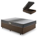 Ver imagem 1 de Base Box Baú 138x188 Linho  com Colchão Dual Firm Espuma Ecoflex