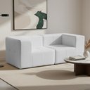 Ver imagem 2 de Sofá 2 Lugares para Sala Living Modular 176cm Lancaster F04 Bouclê Branco - Lyam Decor