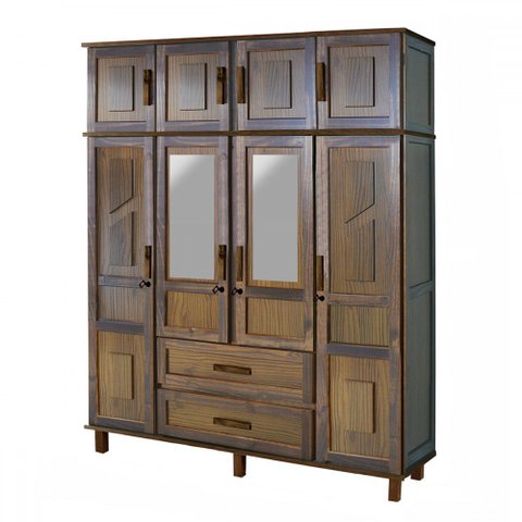 Guarda-roupa Casal Campo Grande 8 Portas 2 Gavetas com Espelho Imbuia - Rodmoveis