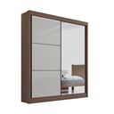 Ver imagem 1 de Guarda Roupa Mdf Atenas 2 Portas Espelho Castanho Off White