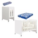 Ver imagem 1 de Berço Americano Evolution 4 em 1 Branco Acetinado com Colchão Mini e Colchão Americano Ortobom - Rel