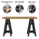 Ver imagem 4 de Mesa Escrivaninha Tampo Tamburato 4 Prateleiras 135x60 cm Olmo Preto Artany