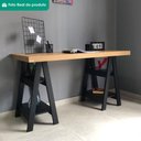 Ver imagem 5 de Mesa Escrivaninha Tampo Tamburato 4 Prateleiras 135x60 cm Olmo Preto Artany