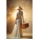 Ver imagem 2 de Quadro Decorativo Feminine Pose Mulher Chapéu e Bolsa Sala Quarto Casa Escritório