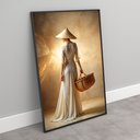 Ver imagem 5 de Quadro Decorativo Feminine Pose Mulher Chapéu e Bolsa Sala Quarto Casa Escritório