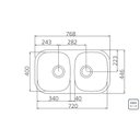 Ver imagem 3 de Cuba de Embutir Isis Tramontina em Aço Inox Alto Brilho 72x40 Cm com 2 Cubas Aço Inox