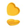 Prato Raso Coração Para Petiscos, Geleias Cerâmica Amarelo - 2