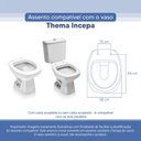 Ver imagem 3 de Assento Sanitário Tampa de Vaso Branco Resina Poliester Thema para Bacia Incepa