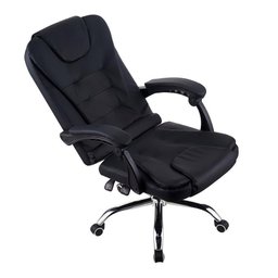 Cadeira de Escritório Presidente Base Cromada com Rodinha Fortt Sevilha Preta - Cpf04-p - 5 Cadeira de Escritório Presidente Base Cromada com Rodinha Fortt Sevilha Preta - Cpf04-p - 5