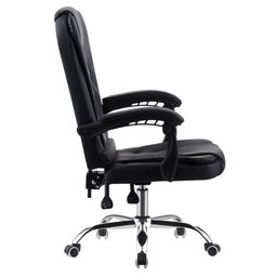 Cadeira de Escritório Presidente Base Cromada com Rodinha Fortt Sevilha Preta - Cpf04-p - 6 Cadeira de Escritório Presidente Base Cromada com Rodinha Fortt Sevilha Preta - Cpf04-p - 6