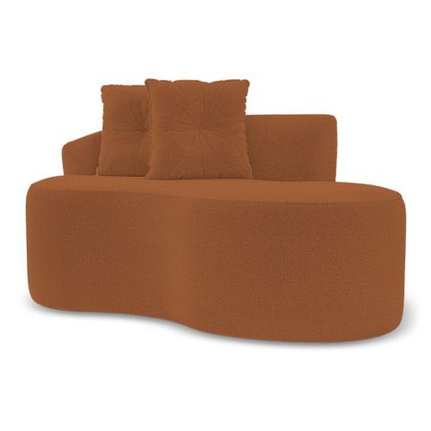 Kit 02 Sofás Orgânicos Living Bob 145cm 02 Lugares com 02 Almofadas Bouclê Terracota - Desk