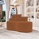 Ver imagem 2 de Kit 02 Sofás Orgânicos Living Bob 145cm 02 Lugares com 02 Almofadas Bouclê Terracota - Desk