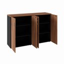 Ver imagem 7 de Armário Médio para Escritório 1,60 m com 4 Portas, Chave e 3 Prateleiras F5 Office Cor:Nogal com