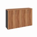 Ver imagem 2 de Armário Médio para Escritório 1,60 m com 4 Portas, Chave e 3 Prateleiras F5 Office Cor:Nogal com