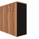 Ver imagem 4 de Armário Médio para Escritório 1,60 m com 4 Portas, Chave e 3 Prateleiras F5 Office Cor:Nogal com
