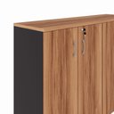 Ver imagem 5 de Armário Médio para Escritório 1,60 m com 4 Portas, Chave e 3 Prateleiras F5 Office Cor:Nogal com