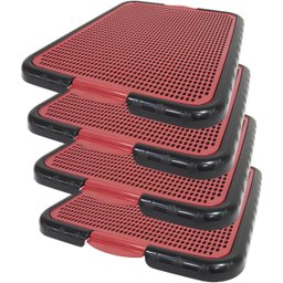 4 Sanitários Canino Pet Dog Xixi 55x42x3 Banheiro Tapete Higiênico Lavável Cães Vermelho Dinodog XIX - 1