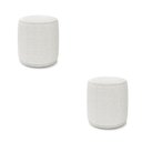 Ver imagem 1 de Puff Redondo Orgânico para Sala Kit 2 Malu Bouclê Cinza M11 - D’Rossi