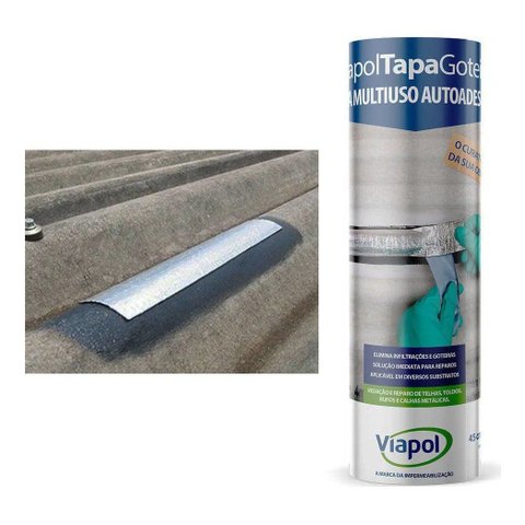 Manta Fita Autoadesiva Alumínio 45cm Viapol Tapa Goteira