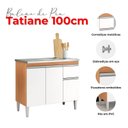 Ver imagem 6 de Balcão de Pia Tatiane 100cm e Armário Aéreo Andréia 3 Portas Amêndoa Branco - Ajl