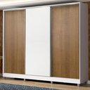 Ver imagem 4 de Guarda Roupa Casal MDF Zurique 3 Portas Branco Rustic Madesa