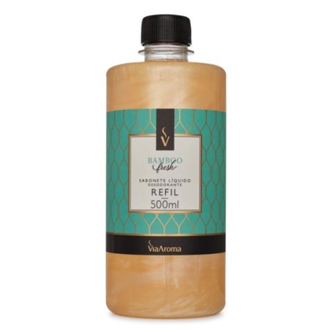 Refil 500ml Sabonete Líq. Desod. Clássica Bamboo Fresh- Via Aroma