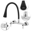 Ver imagem 2 de Torneira Misturador Gourmet Preto Flexível Cozinha Parede