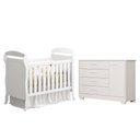 Ver imagem 1 de Jogo de Quarto Infantil Cômoda Zaki e Berço Mini Cama Danny Branco Fosco - Reller Móveis