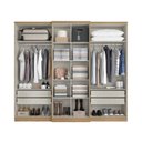 Ver imagem 3 de Guarda Roupa Casal Valência Full Glass 6 Portas Capuccino Preto - Thb Móveis