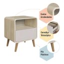 Ver imagem 4 de Mesa de Cabeceira com 1 Gaveta Carvalho Araguaia/Bege Dunas - Completa Móveis