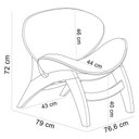 Ver imagem 3 de Poltrona Decorativa Orgânica Sala Living Kadosh L02 Couríssimo Marrom