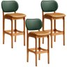 Kit 3 Banquetas Alta Bar Cozinha Jantar Betta L02 Imbuia Couríssimo Whisky Facto Verde - Lyam - 1