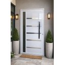 Ver imagem 3 de Porta Pivotante de Aluminio Branco Frisada com Vidro 2,10 (a) X 1,20 (l) Linha 30 Oferta