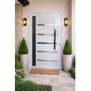 Ver imagem 1 de Porta Pivotante de Aluminio Branco Frisada com Vidro 2,10 (a) X 1,20 (l) Linha 30 Oferta