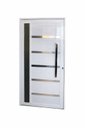 Ver imagem 2 de Porta Pivotante de Aluminio Branco Frisada com Vidro 2,10 (a) X 1,20 (l) Linha 30 Oferta