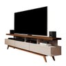 Rack Retrô Tv até 72 Polegadas Pés de Madeira 3 Gavetas 4 Nichos Vivare Wood 1.80:off White/freijó - 2