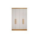 Ver imagem 1 de Modulado de Quarto Guarda Roupa Rizon C/ 4 Portas e 3 Gavetas Freijo Cumaru C/ Fendi - Novo