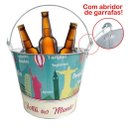 Ver imagem 1 de Kit 2 Baldes de Gelo para Cerveja Estampado em Metal Galvanizado com Abridor 7,6 Litros