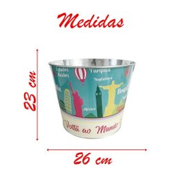 Kit 2 Baldes de Gelo para Cerveja Estampado em Metal Galvanizado com Abridor 7,6 Litros - 2