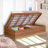 Cama Multifuncional de Solteiro com Baú Nogal Elpe Jm Móveis - 1