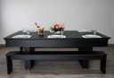 Ver imagem 3 de Mesa de Sinuca e Jantar com 2 Bancos - 2,20x1,20 - Azul Petróleo