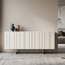Ver imagem 1 de Buffet Aparador 100% MDF 4 Portas Frisado 180cm Pés em Metal Champanhe Luna