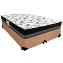 Ver imagem 1 de Cama Box Casal Sintético Bipartido + Colchão Ortobom Iso Dupla Face 60x138x188 Cor:bege