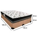 Ver imagem 5 de Cama Box Casal Sintético Bipartido + Colchão Ortobom Iso Dupla Face 60x138x188 Cor:bege