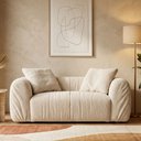 Ver imagem 2 de Sofá Living 3 Lugares 180cm Sumiê Bouclé Off White - Nexta Casa