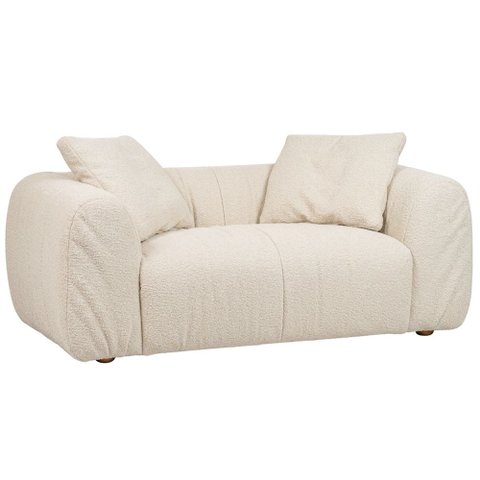 Sofá Living 3 Lugares 180cm Sumiê Bouclé Off White - Nexta Casa