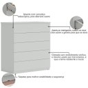 Ver imagem 3 de Comoda para Quarto 5 Gavetas Compacta Cinza