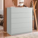Ver imagem 1 de Comoda para Quarto 5 Gavetas Compacta Cinza